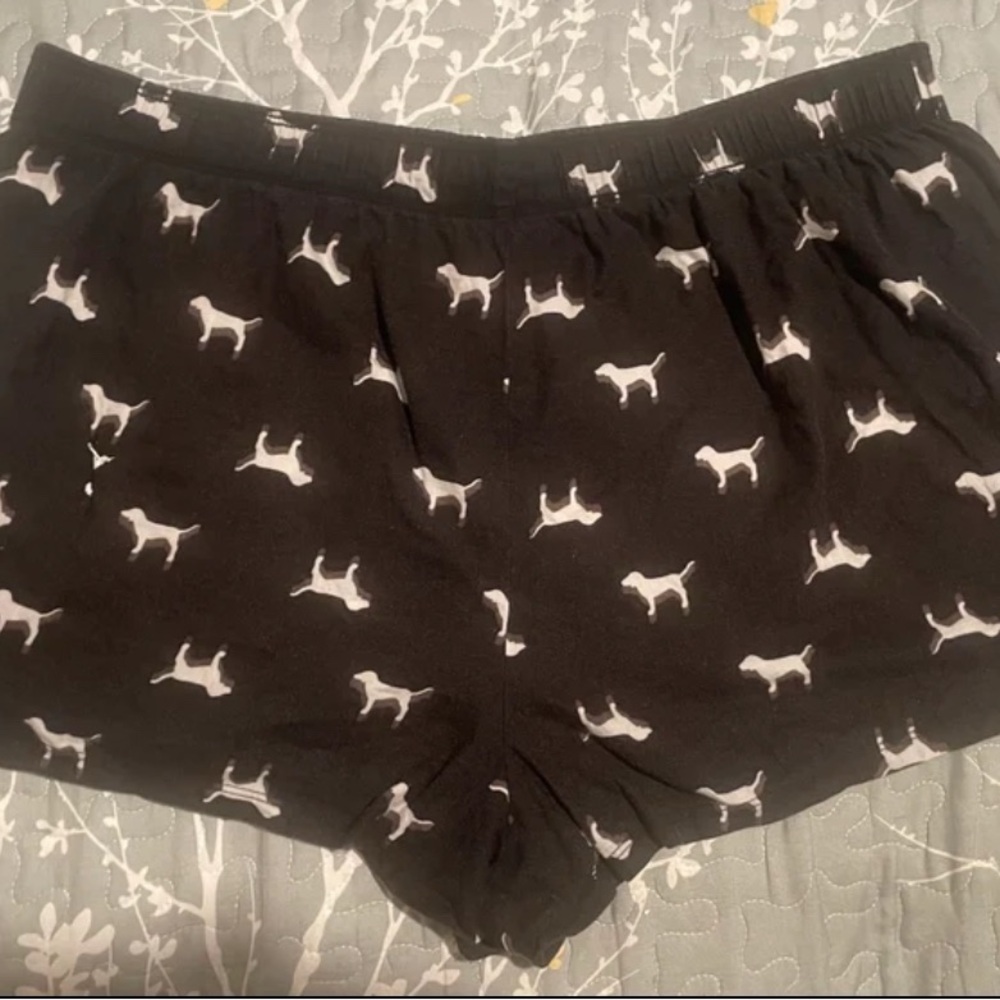 VS PINK-  VINTAGE BOXER SHORTS WITH DOG LOGO PRINT ALL OVER sz  XL HTF